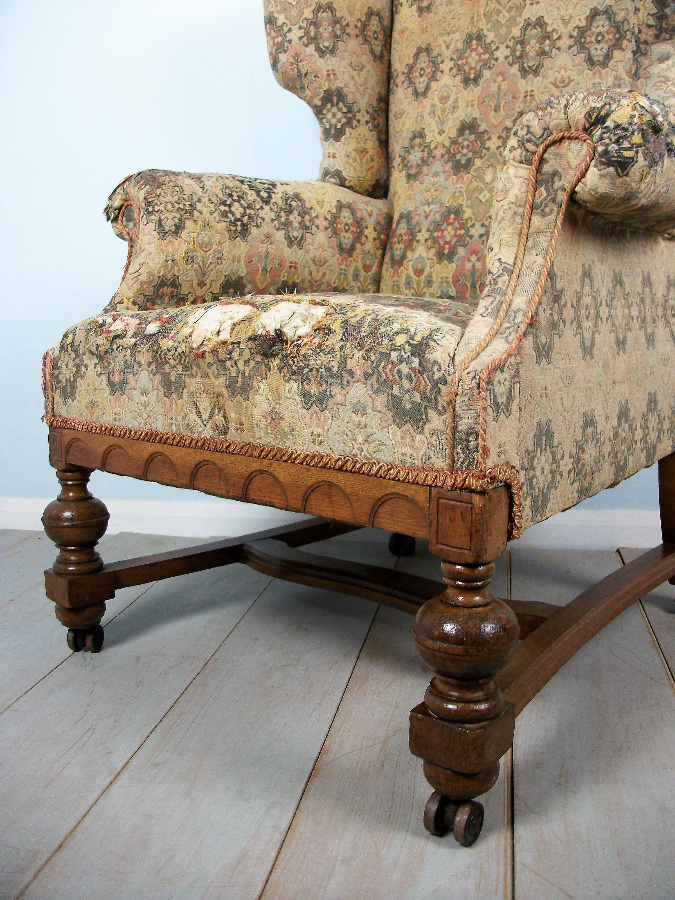 William and Mary Wing Back Armchair 